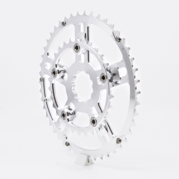 White Industries V2 VBC 2x Chainrings- Square Taper | AVT.bike White Industries V2 VBC 2x Chainrings- Square Taper | AVT.bike