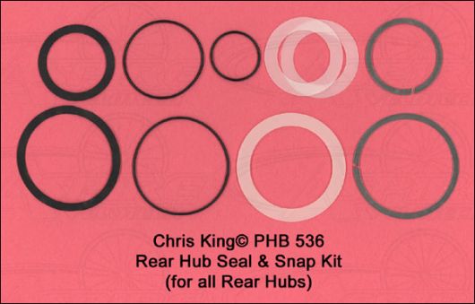 Chris King Seal &amp; Snap Ring Kit For Rear Classic, ISO Disc,Single Speed, and BMX Hubs only / PHB536
